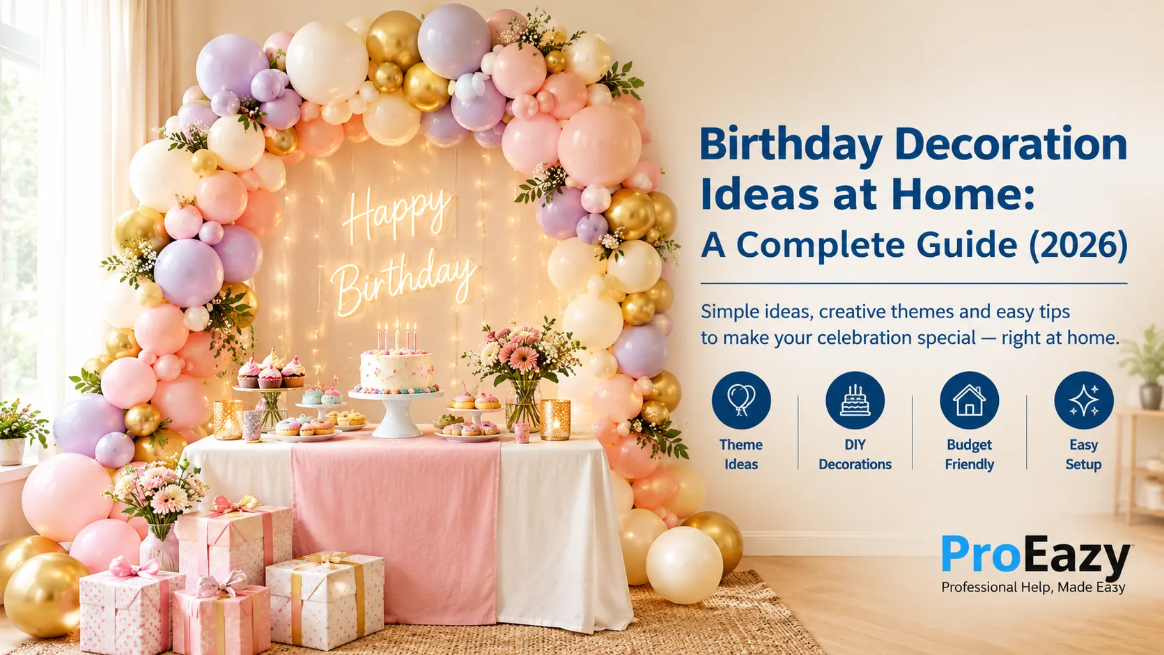 Birthday decoration ideas at home with balloons