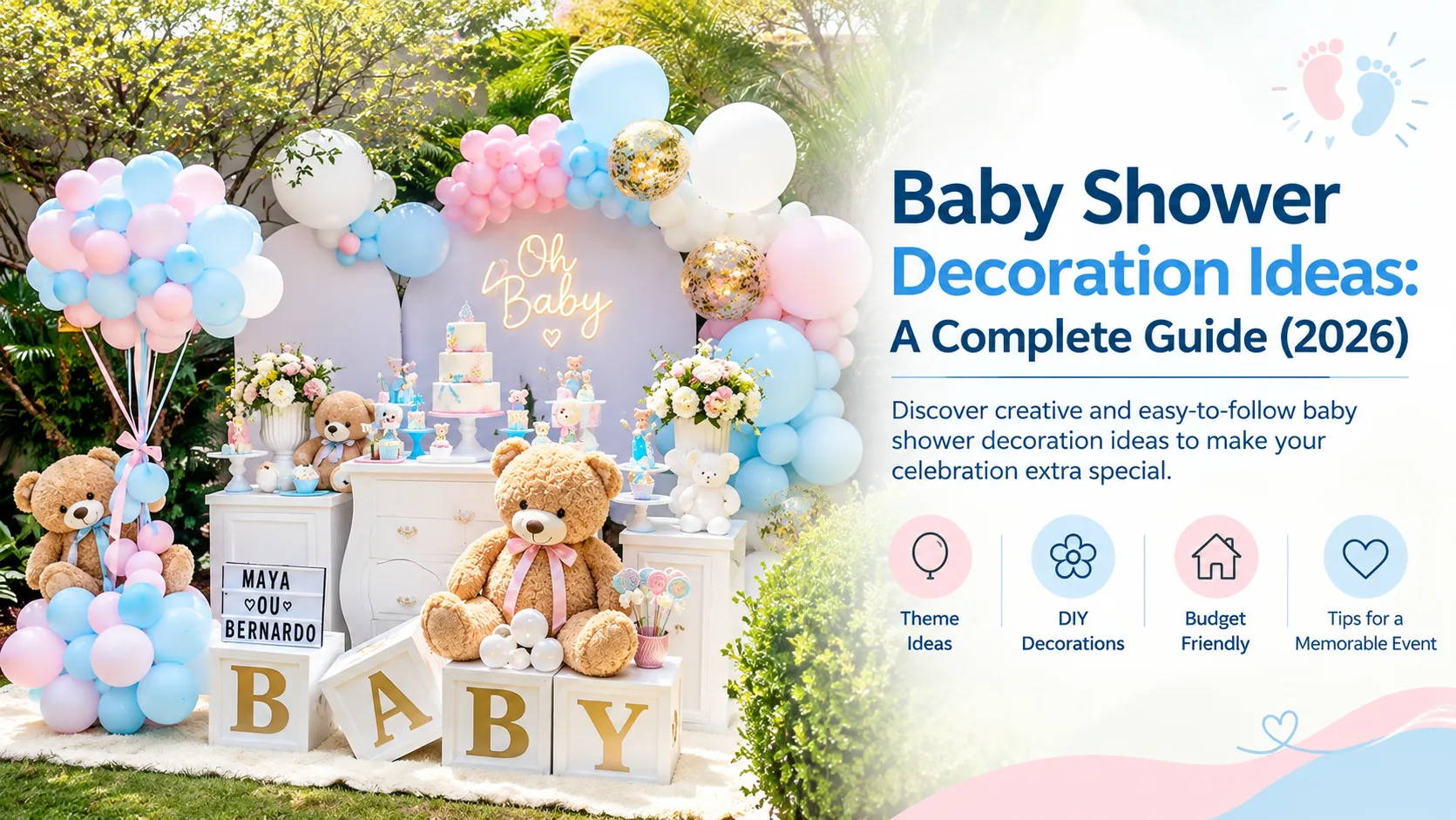 Indian Godh Bharai Baby shower decoration ideas with balloon backdrop